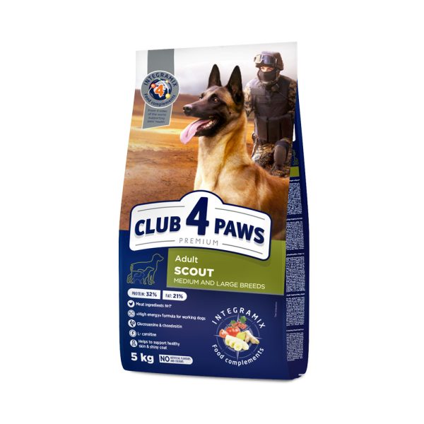 CLUB-4-PAWS-Премиум-SCOUT-Сухой-корм-для-взрослых-собак-средних-и-крупных-пород.-5-кг
