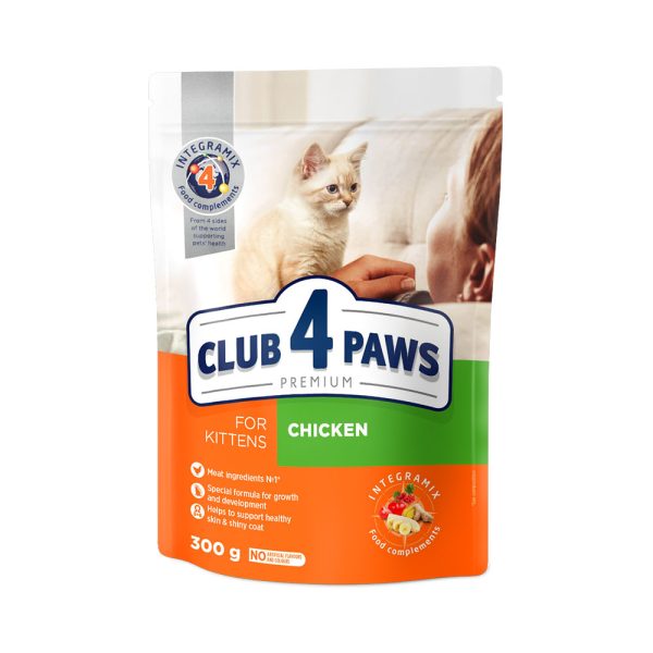 CLUB-4-PAWS-Premium-Hrana-uscata-pentru-pisici-cu-pui.-0,3-kg