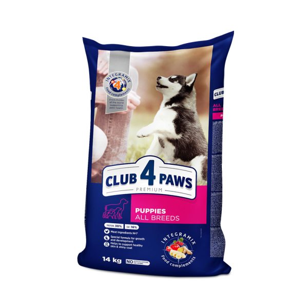 CLUB-4-PAWS-Премиум-Сухой-корм-для-щенков-всех-пород-со-вкусом-курицы.-14-кг