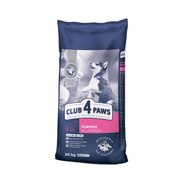 CLUB-4-PAWS-Премиум-Сухой-корм-для-щенков-всех-пород-со-вкусом-курицы.-20-кг