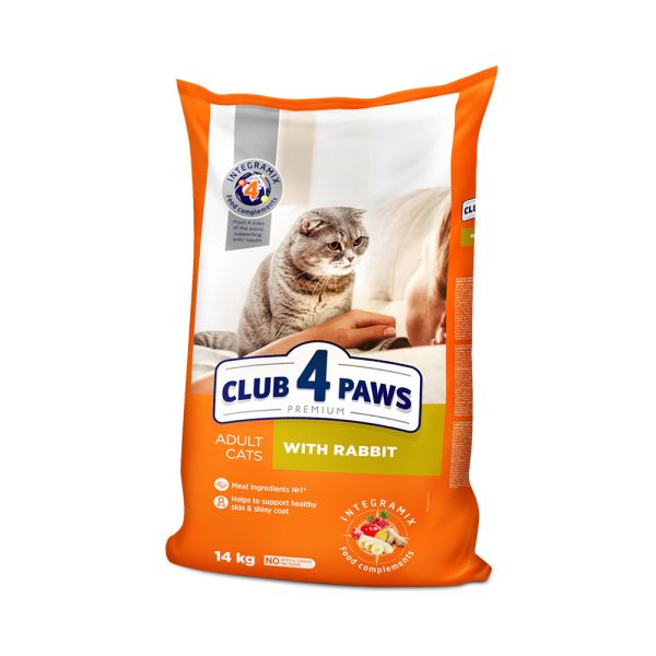 CLUB-4-PAWS-Премиум-Сухой-корм-для-взрослых-кошек-с-кроликом.-14-кг
