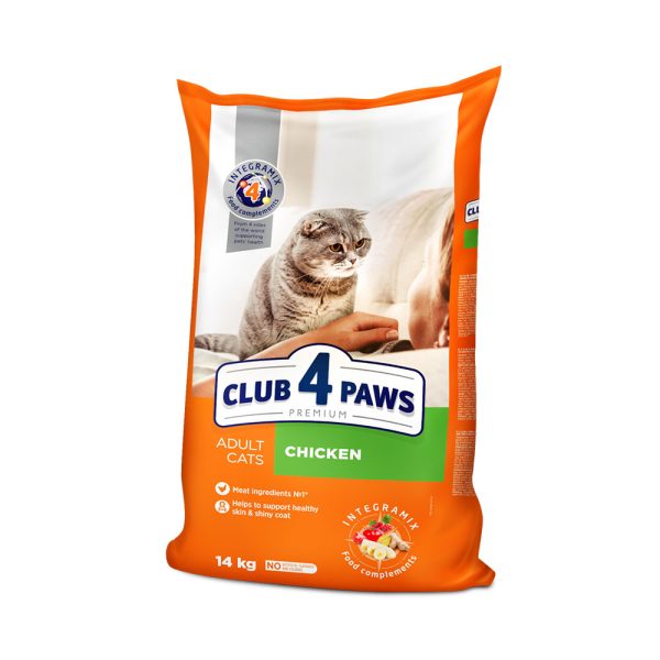 CLUB-4-PAWS-Премиум-Сухой-корм-для-взрослых-кошек-с-курицей.-14-кг