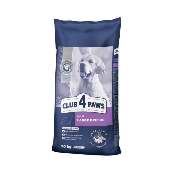 CLUB-4-PAWS-Премиум-Сухой-корм-для-взрослых-собак-для-крупных-пород.-20-кг
