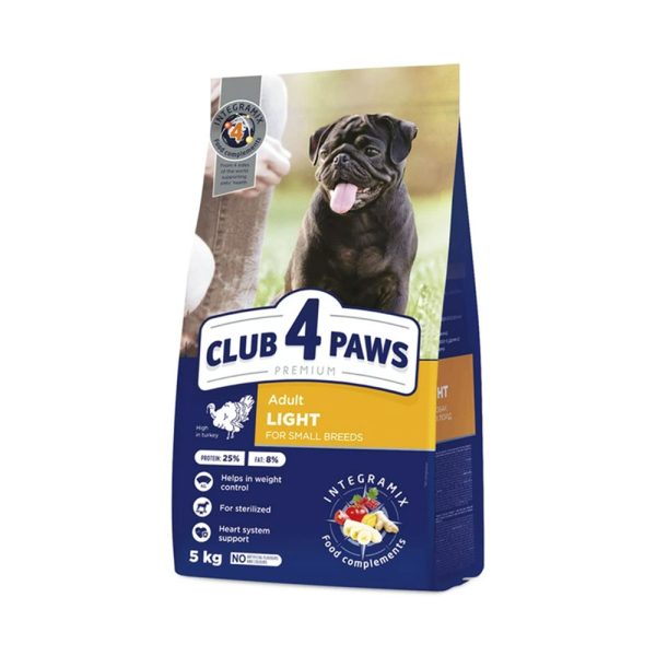 CLUB-4-PAWS-Премиум-Сухой-корм-для-взрослых-собак-малых-пород,-контроль-веса-с-высоким-содержанием-Индейки.-5-кг
