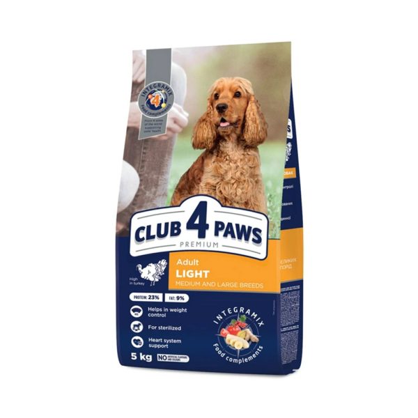 CLUB-4-PAWS-Премиум-Сухой-корм-для-взрослых-собак-средних-и-крупных-пород,-склонных-к-набору-веса.-5-кг
