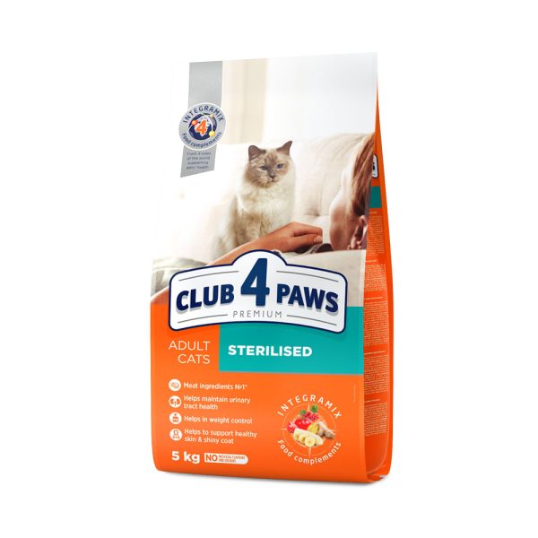 CLUB-4-PAWS-Премиум-Сухой-корм-для-взрослых-стерилизованных-кошек.-5-кг