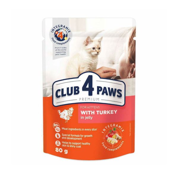 CLUB-4-PAWS-Hrana-umeda-Premium-pentru-pisici-cu-Curcan-in-jeleu.-Pachet-24-buc.---0,08-kg