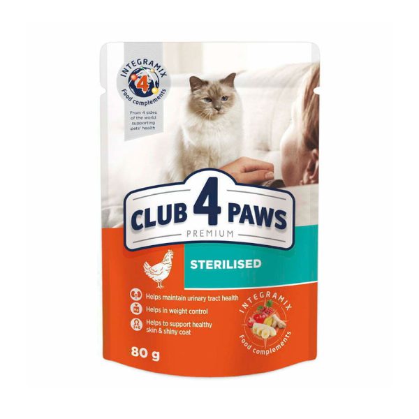 CLUB-4-PAWS-Премиум-Влажный-корм-для-взрослых-стерилизованных-кошек.-Упаковка-24-шт.---0,08-кг