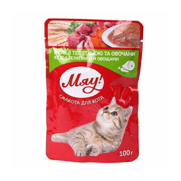 MIAU!-Conserve-complete-pentru-pisici-adulte-cu-vitel-si-legume-in-jeleu.-Pachet-24-buc.---0,1-kg