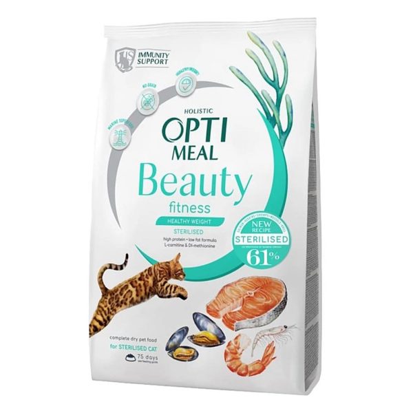 OPTIMEAL™. Beauty Fitness. Сухой корм для кошек беззерновой на основе морепродуктов 4 кг