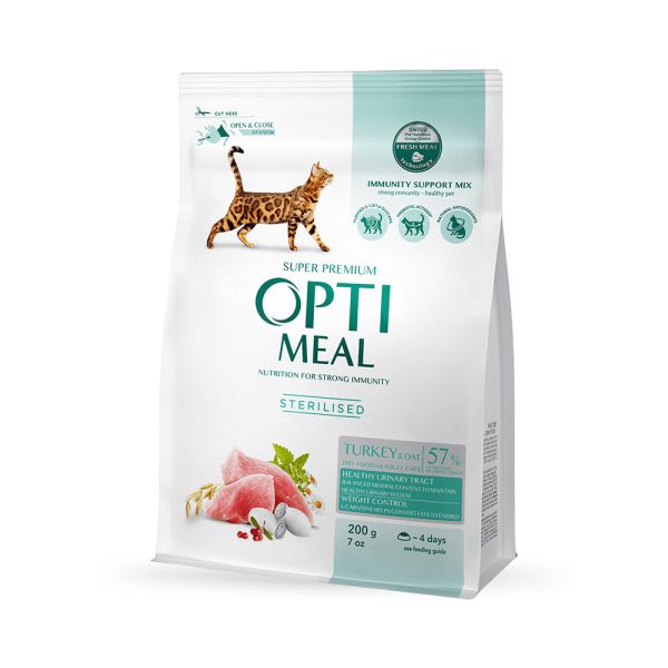 OPTIMEAL™.-Hrana-uscata-completa-pentru-pisici-sterilizate-si-castrate-–curcan-si-ovaz-0,2-kg