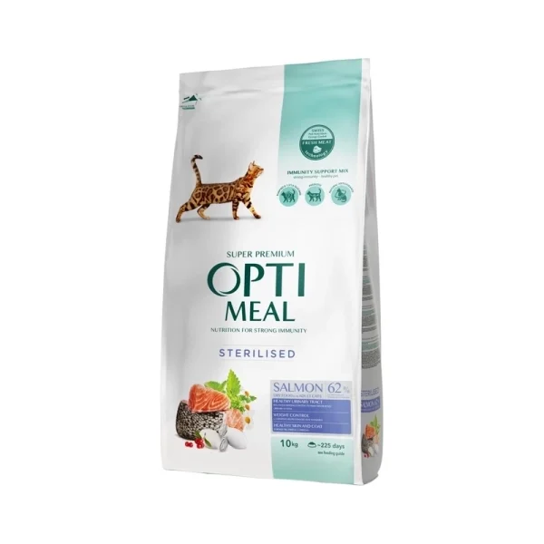 OPTIMEAL™. Полнорационный сухой корм для стерилизованных кошек и кастрированных котов – Лосось 10 кг